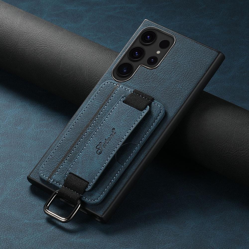 Кожаный кошелек с отделением для карт, чехол для Samsung Galaxy S24 Plus S23 S22 Ultra Note20Ultra, с кольцом-держателем и ремешком на запястье