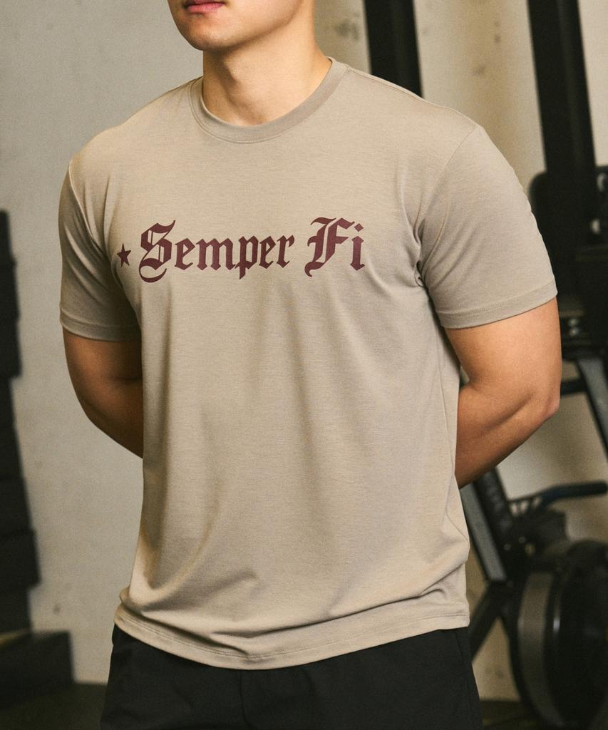 Kakigeulado K.A.G Semper Fi Мускулистая футболка с коротким рукавом Regular Fit (Пустынный хаки)