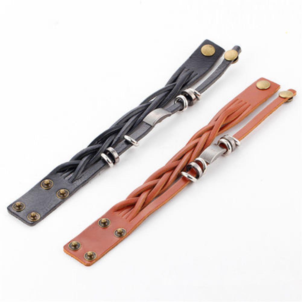 Мужской винтажный плетеный браслет-манжета из нержавеющей стали и сплава AVE