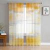 Abstract Art Yellow Sheer Curtains For Living Room Bedroom Tulle Curtain For Kitchen Voile Curtain Blind Panels
