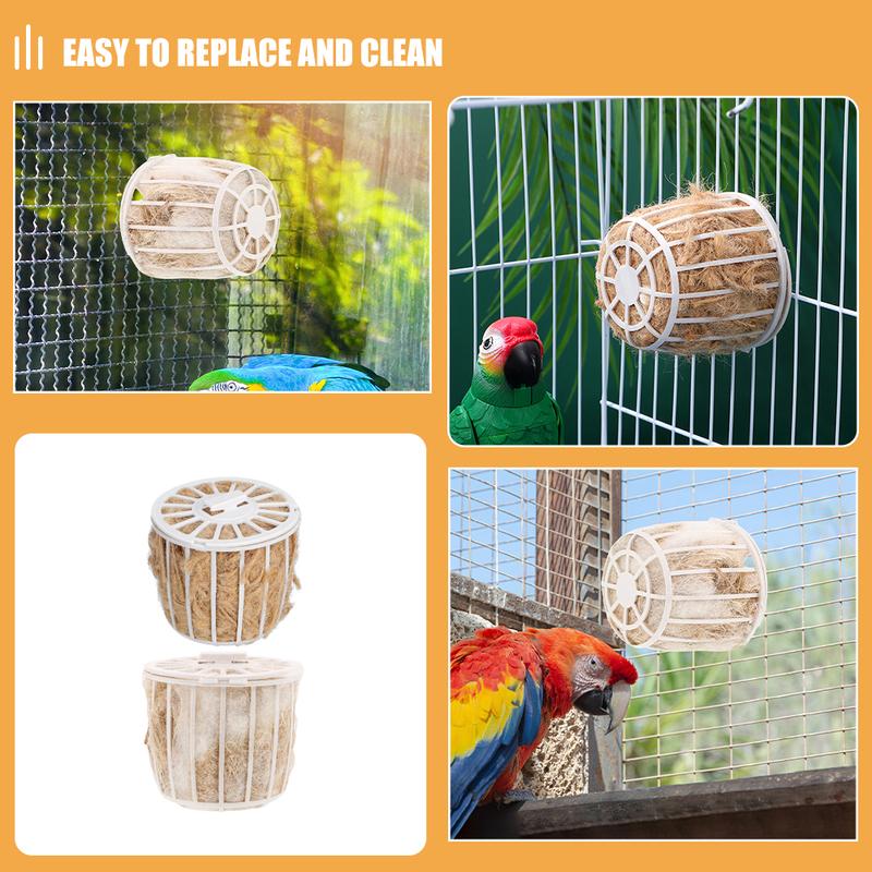 2Set Bird Nesting Material Set Cotton and Jute Blend for Small Birds Breeding Nesting Comfortable Cage Garden Safe