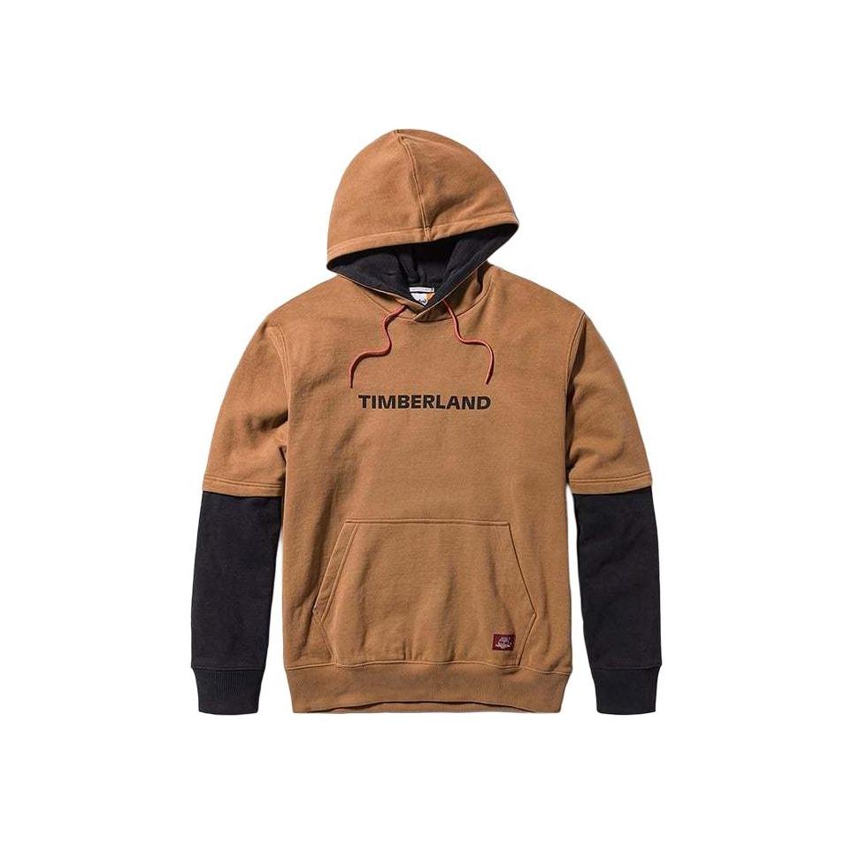 Timberland Сзади вышитый логотип дерева, искусственная толстовка из двух частей, унисекс, коричневые толстовки A2R6P-254