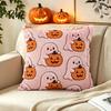 Holiday Throw Pillow Covers Ghost Pumpkin Cushion Cover, Halloween Cute Cozy Bedroom Cover Embroidered Case, Soft Plush Pillowcase for Couch Sofa Gift