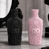Desktop Ornament for Display Halloween Gothic Pumpkin Vase, 3D Printed Moon Star Embossed Potion Bottle Unique Collectibles Tabletop Ornament,