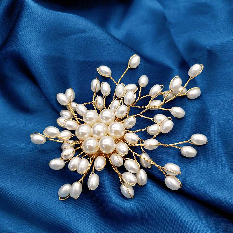 Elegant Pearl Flower Brooch Pin Badge For Women Girls Fashion Clothes Suit Accessories Jewelry Gifts