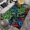 Colorful Alphabet Pattern Carpet with Vibrant Letters on Black Background Suitable for use as an anti-slip for living room bedroom sofas