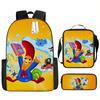Interrupting Anime Backpack Set for School Students - 3-Piece Bundle with Shoulder Bag & Pencil Case, Waterproof, Durable, Lightweight, Large Capacity
