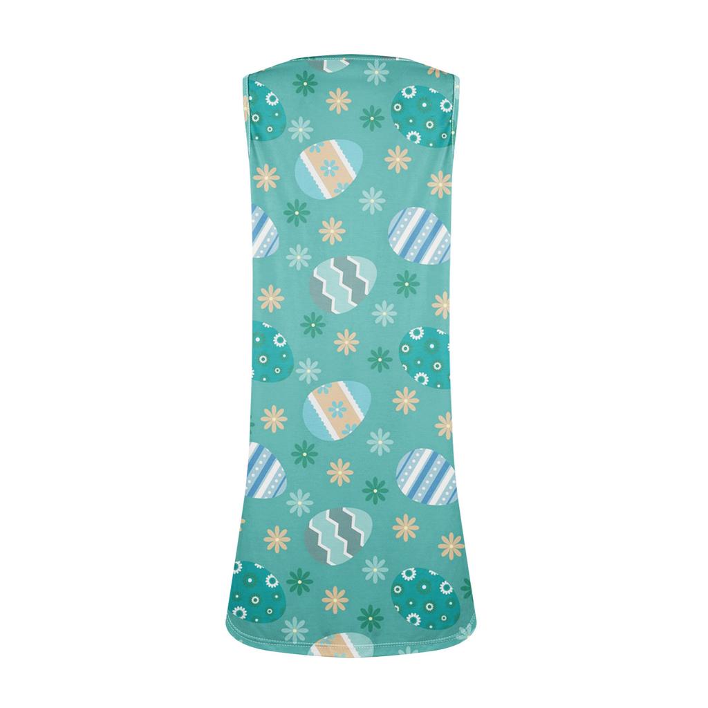 Летние платья для женщин Пляжные бохо без рукавов с принтом Футболки-майки Сарафаны