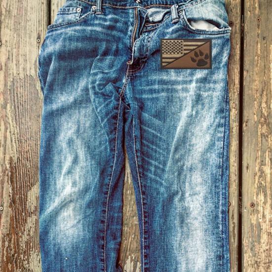 Embroidered Morale Patch American Flag Dog Paw Versatile Morale Badge for Military Gear Jackets Hats