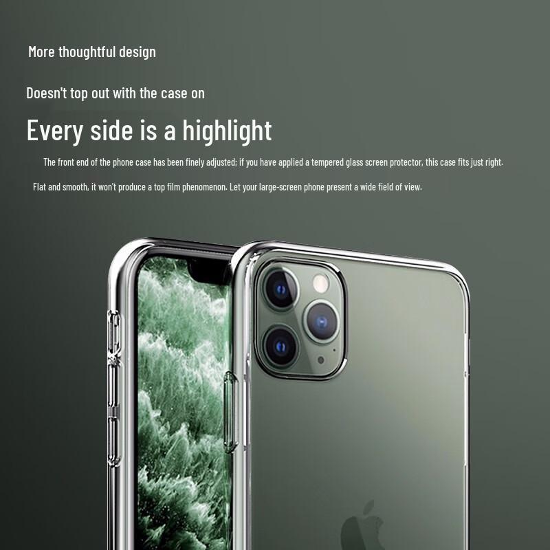 Snowkids Minimalist Transparent TPU Anti-Drop iPhone Case