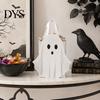Складные сумки для Хэллоуина 'Trick or Treat', Картонный подарочный пакет-призрак на Хэллоуин, Милые мешочки для конфет и угощений, Товары для вечеринок для детей с ручкой, День рождения, Подарки