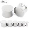 Alisouy 1PC G23 Titanium Solid Polish Double Flared Ear Tunnels Plugs Expander Stretcher Gauges Earrings Piercing Body Jewelry