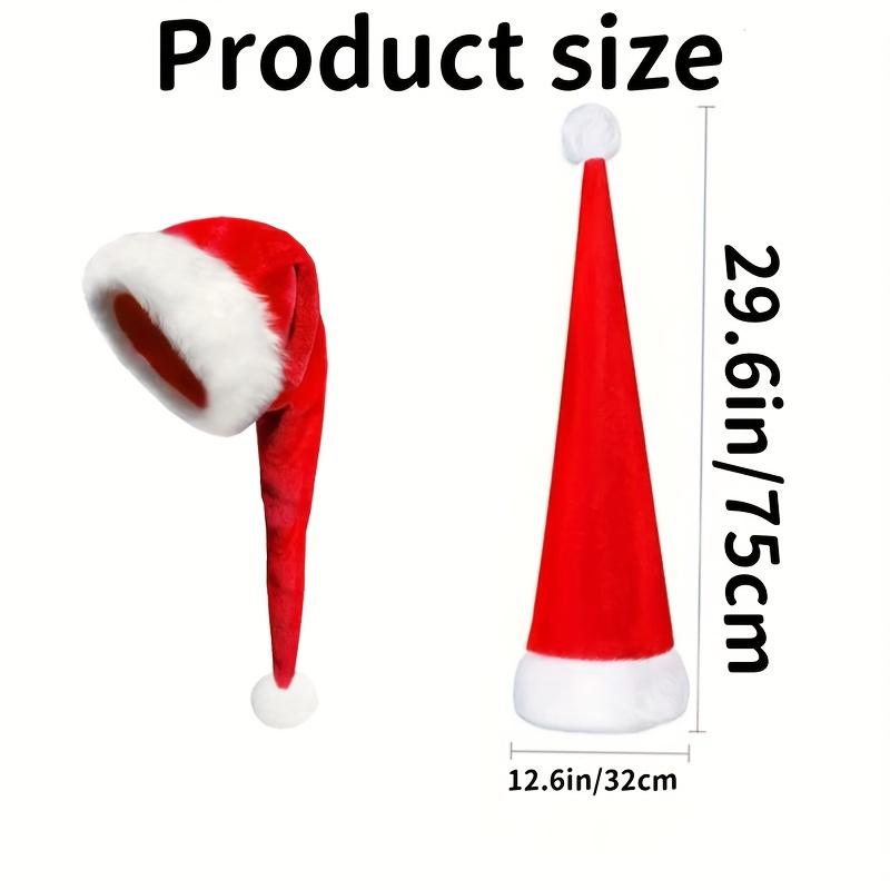 Шапка Санты с длинным хвостом, Доступно несколько цветов, Забавная рождественская шапка для рождественской вечеринки, Праздничное украшение, Подарок для взрослых и детей