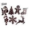 Wireless Flying Reindeer Wall Decor 7Pcs Wooden Christmas Silhouette Lights with Warm Backlight, LED Holiday Gift Exchange Accents Santa Sleigh
