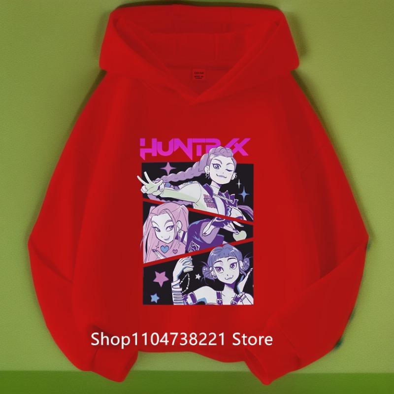 KPop Охотники на демонов Huntrix Толстовка Детская Толстовка с капюшоном Пуловеры для маленьких девочек Модная верхняя одежда для мальчиков Детская одежда