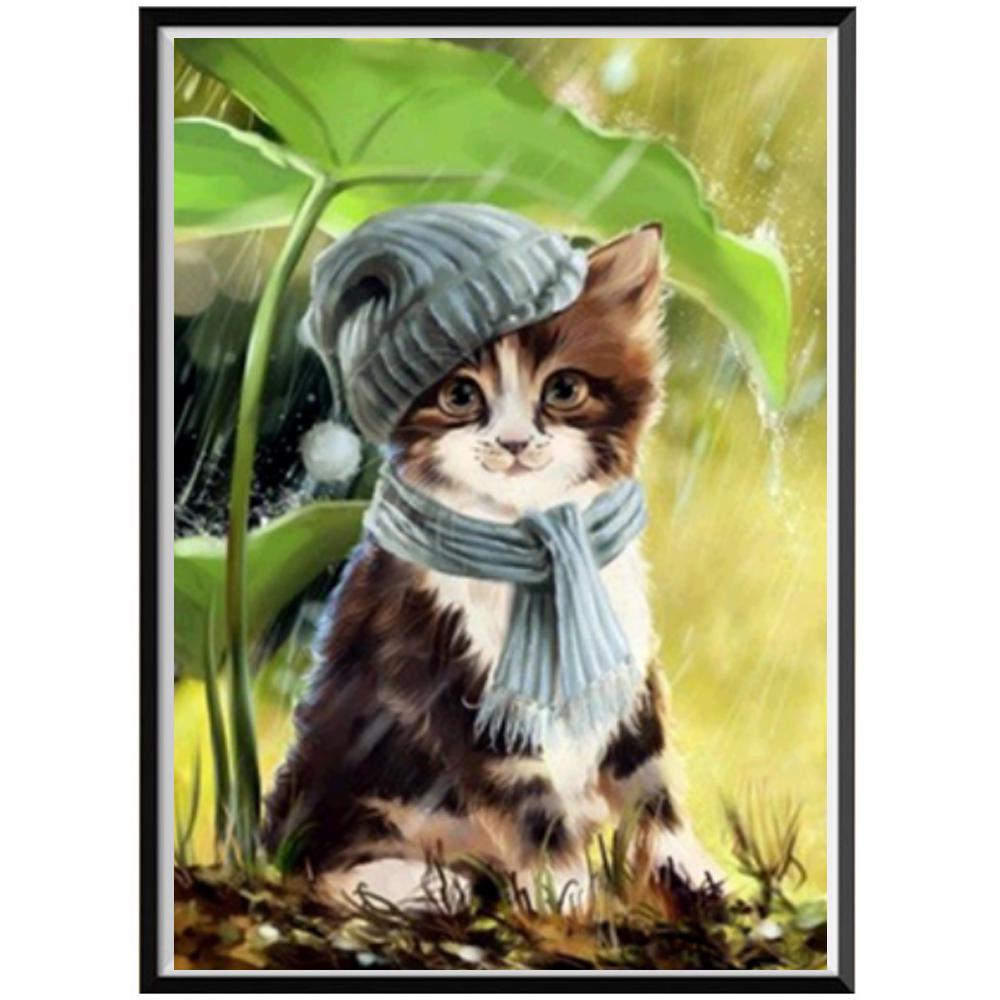 5D Diamond Painting Full Diamond Kitten Round Diamond Mosaic Pattern Home Decoration Diy Handmade