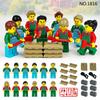 1816 12pcs  Happy Farm Farmer's Cartoon Doll Children's Building Block Toy