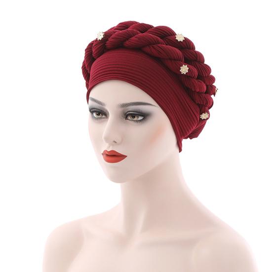Turban Cap Flower Braids Headdress Lightweight Twist Headwrap Party Accessories