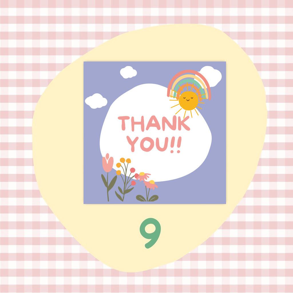 50pcs/Pack Mini Flower Thank You Cards for Gift Box Package Holiday Cards Bakery Flower Shop Small Businesses Decor Cards