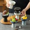 Керамическая миска на высоких ножках, десертная миска, стаканчик для мороженого, обеденная тарелка, сервировочные тарелки, фруктовая тарелка, салатница, супница, поднос для закусок