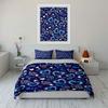 Blue Hearts "Love You" Bedding Bedding Duvet Cover Set Duvet Cover Pillowcases (1 * Duvet Cover 2 * Pillowcases, without duvet insert)