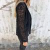Women Suit Coat Lace Design Lapel Long Sleeve Solid Color Elegant Blazer Jacket Business Outerwear Casual Daily Wear