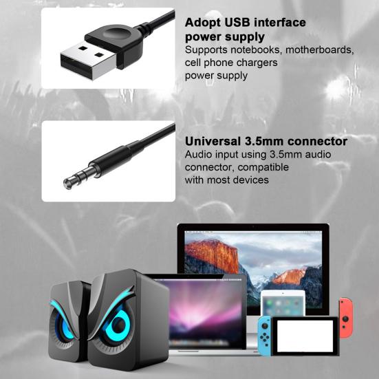 1 пара USB проводных динамиков портативный мини крутой RGB динамик громкоговоритель сабвуфер ПК компьютер ноутбук динамик
