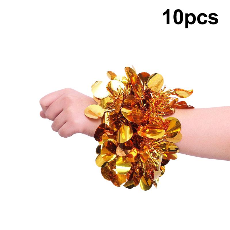 10 шт. Разноцветный мишурный браслет Эластичная лента Взрослые Дети Универсальный Реквизит для танцевального выступления Мишурный браслет на запястье для группы поддержки