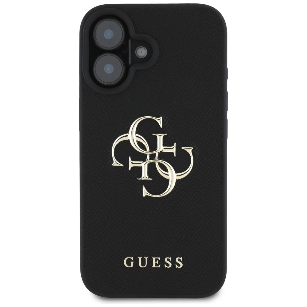 Etui do iPhone 16 Guess Grained Classic Logo Czarne