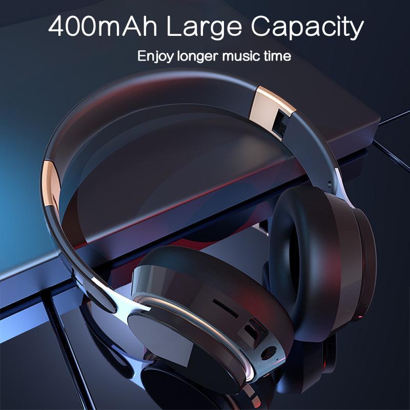 VAORLO Noise Reduction Wireless Headphone Bluetooth 5.0 HiFi Subwoofer Bass With HD Microphone Foldable Stereo Adjustable Earphones