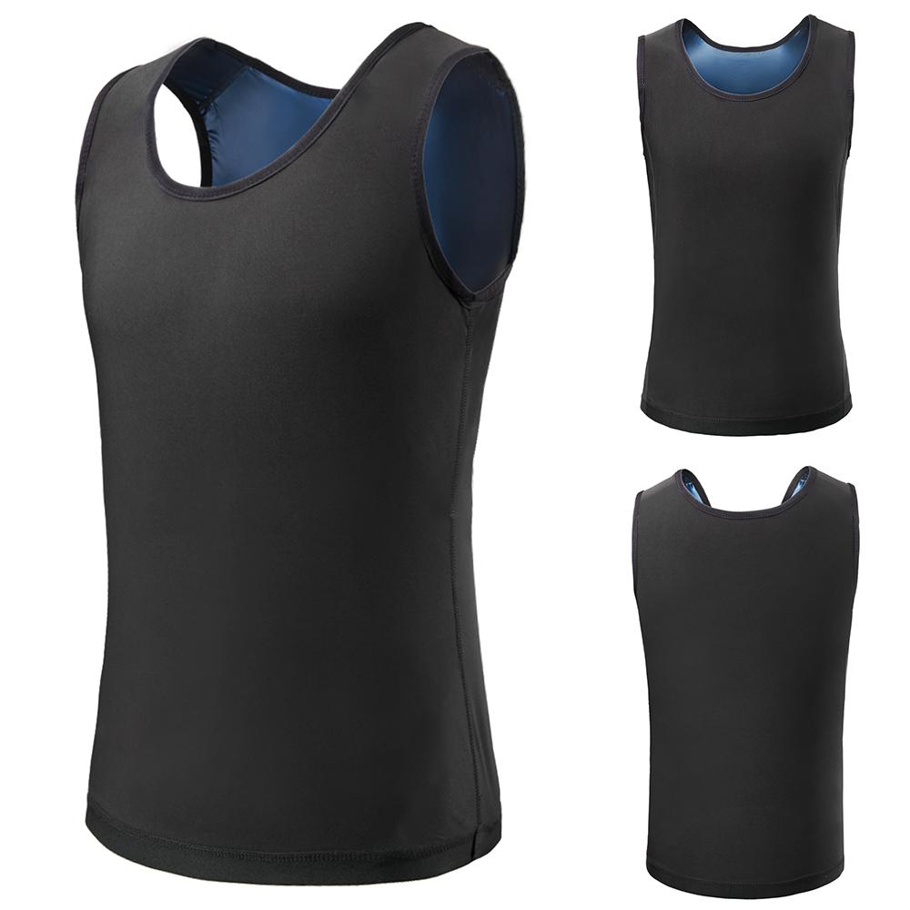 Mens Waist Trainer Sweat Vest for Weight Loss Body Shaper Workout Tank Tops Shapewear Fat Burning Sauna Suit Slimming Polymer Sauna Vest Undershirt