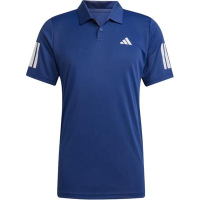 Теннисный клуб 3-Stripes Свободный модный пуловер с коротким рукавом Рубашка поло для мужчин Рубашки поло Темно-синий JN9006