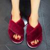 Women's Cross-Strap Fluffy Open-Toe Slippers - Cotton Plush Comfy, Top-Selling Styles