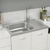 VidaXL Kitchen Sink and Drainer Set Inset Sink Kitchen Sink Home Interior Silver 800x500x155 Mm Steel 147232