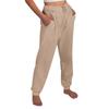 Women's Casual Pants High-waisted Belted Jogging Pants With Pockets