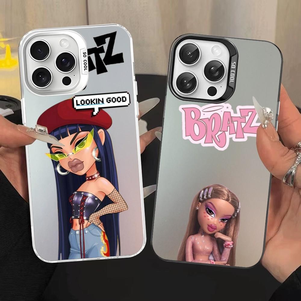 Милый Чехол для Телефона Bratz с Куклой для iPhone 16 15 14 13 12 11 Pro Max X XR XSMAX 8 7 Plus Матовый Ударопрочный Задний Чехол