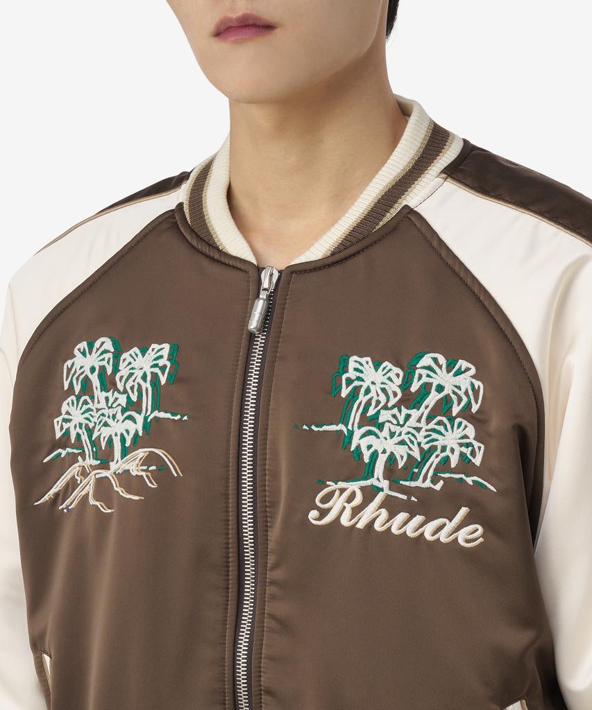 Lude Crepe Satin Souvenir Jacket - Brown:Cream / Rhpf23Ja021536761676