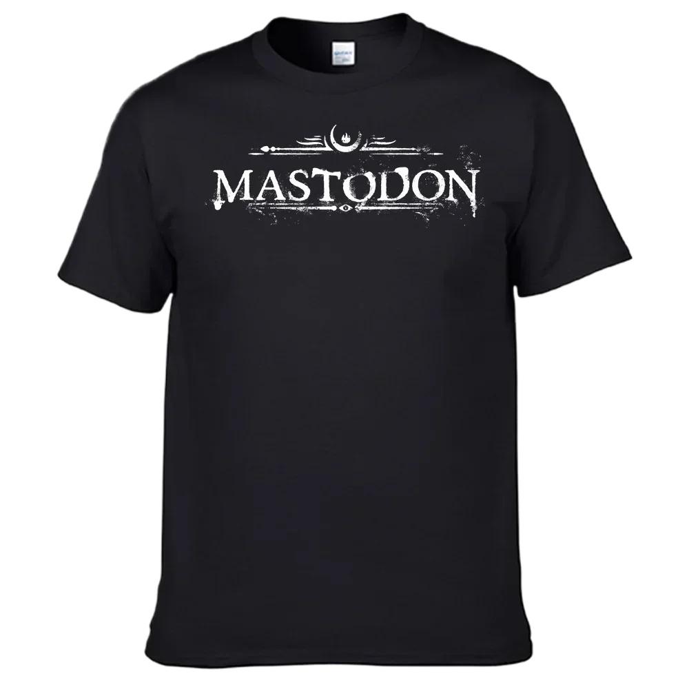 Футболка с логотипом группы Mastodon 100% хлопок - Мужская летняя хлопковая футболка с принтом