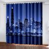 City Night Lights Beautiful Curtain, Home Bedroom Living Room Shade Curtain, a Set of Two Pieces