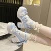 Новые Высокие Тканевые Лолита Туфли в Стиле Jk Кампус Принцесса Эстетика Пустоши Для Осеннего Учебного Сезона Женская Обувь