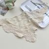 Корейский Сладкий Вязаный Крючком Ажурный Треугольный Шарф Ручной Работы Однотонный Шарф-Повязка для Волос Хиджабы