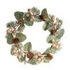 Artificial Flower Candle Wreath Garland Romantic Candle Rings Green Leaf Party Supplies Candlestick Wreath Christmas Decor
