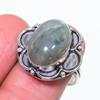Лабрадорит Ручная работа Серебро 925 пробы Ювелирное кольцо Размер 8 c8Y43