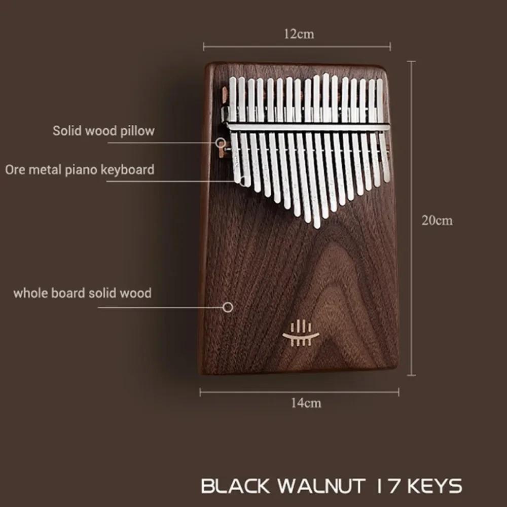 Black Walnut Kalimbas Keyboard Instruments Portable Thumb Piano Beautiful Gift Learning Leisure and Entertainment Fingers Piano