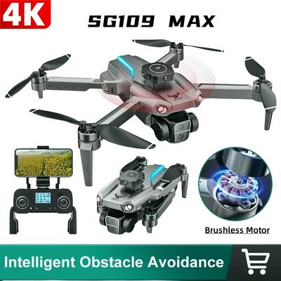 Новый SG109 Max Mini Drone 8K Professional HD ESC Camera Brushless 5G WiFi GPS складной 4-осевой квадрокоптер с функцией предотвращения сотрясений и преодоления препятствий игрушка в подарок