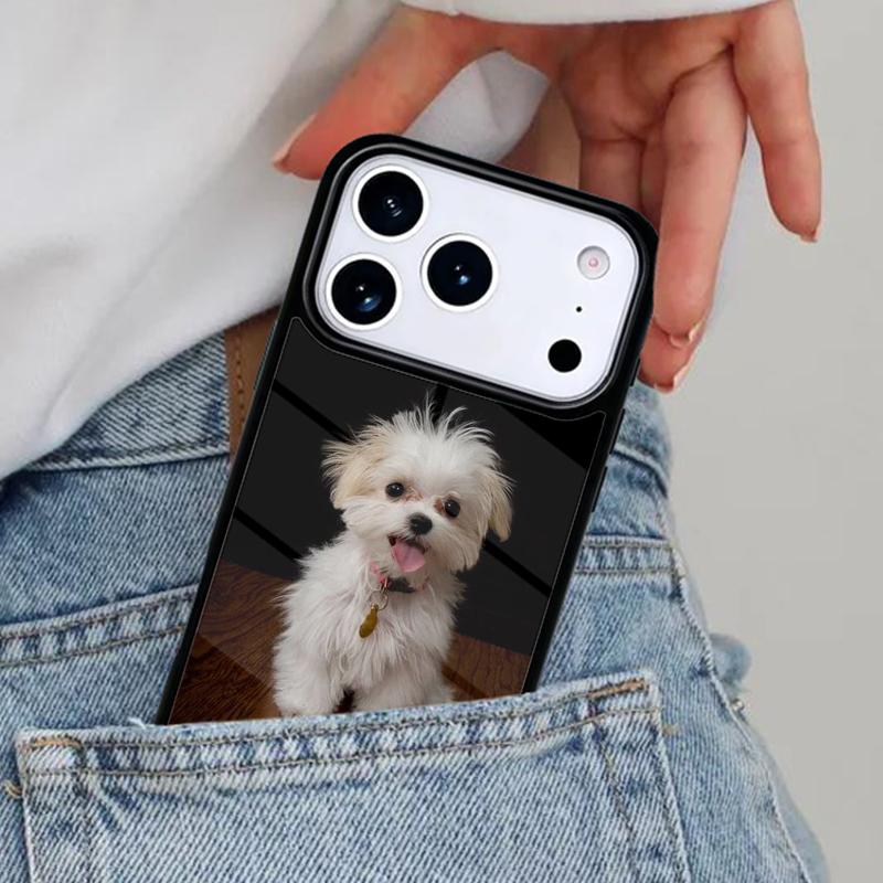 Милый Чехол для Телефона с Щенком Мальтийской Собаки для iPhone 17ProMax 12 13 14 15 16e 17 Pro Max Plus Air Cover
