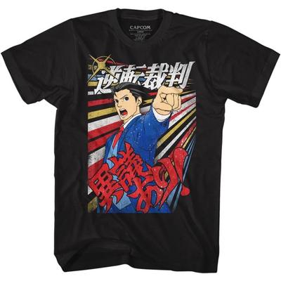A&E Designs Футболка Ace Attorney Феникс Райт Игиари Черная футболка