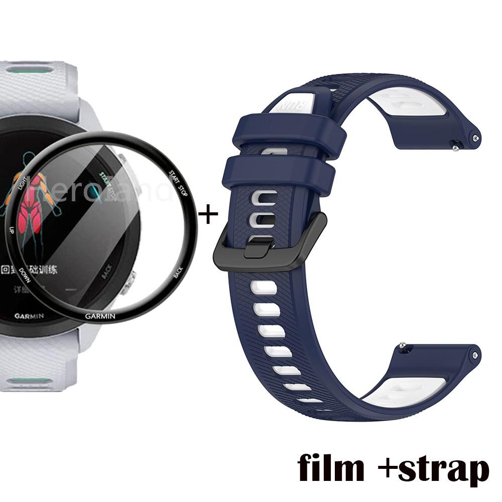 Модный силиконовый ремешок для часов 22 мм для Garmin Forerunner 265, умный браслет для Garmin Forerunner 255, браслет + пленка
