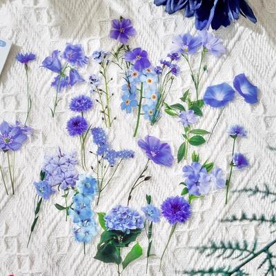 40 шт. наклейки с изображением живых цветов и растений, самодельные водонепроницаемые наклейки из ПЭТ для планировщиков, скрапбукинга, ноутбуков