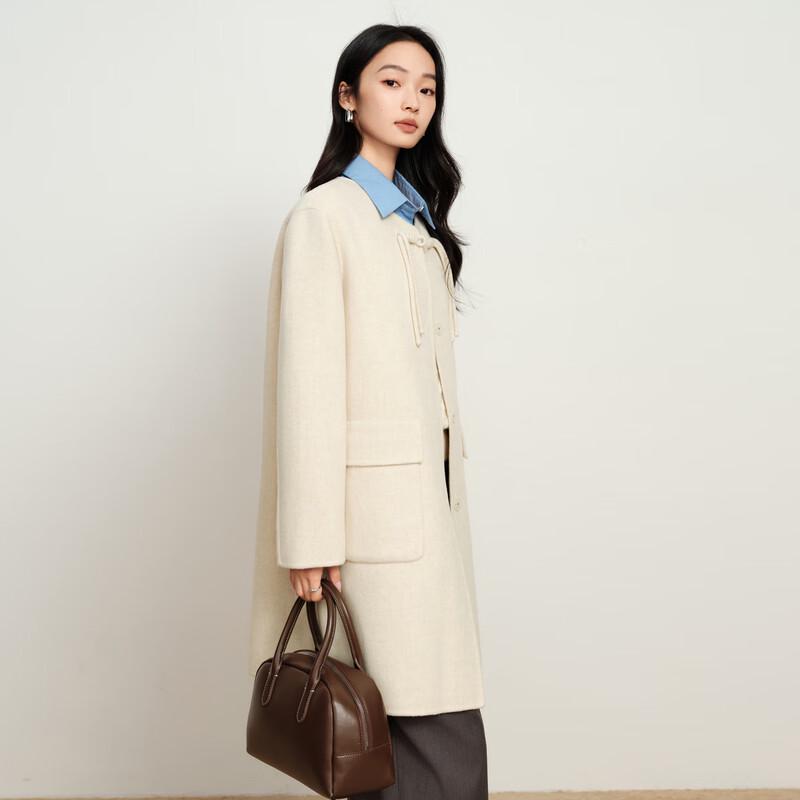 Elva' Island Women's New Chinese Style Button Short Woolen Coat